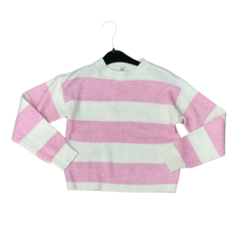 Sweater ONLY franca stripe roze/wit