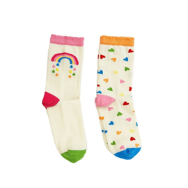 2-pack Sokken ROCKAHULA hart/regenboog maat 27-31