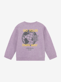 Oversized sweater DAILY7 BOYS back print 920446 purple melange