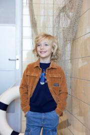 Corduroy blouse STURDY waves and whales hazelnoot 72300053