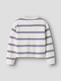 Trui NAME IT girls Nilla lavender grey stripes