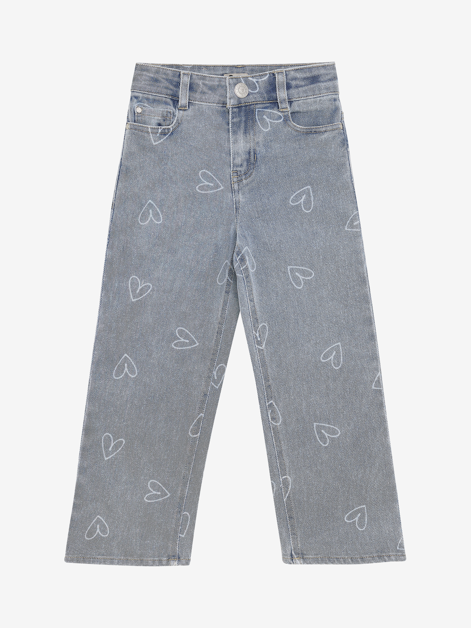 Wide fit broek DAILY7 GIRLS 930244 heart denim