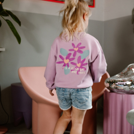 Sweater flower backprint DAILY7 dusty lilac (930078)