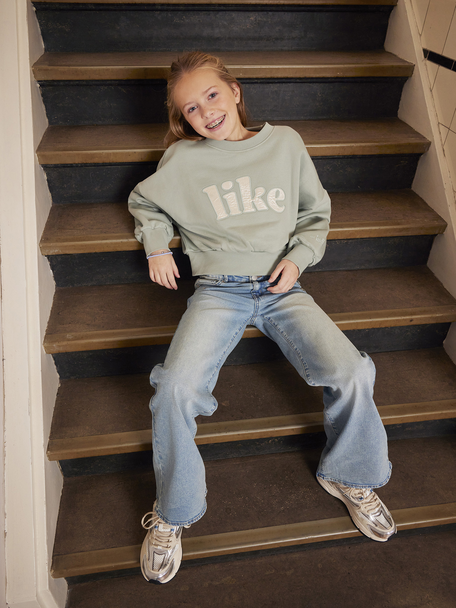 Sweater IBJ girls iceberg green 970464