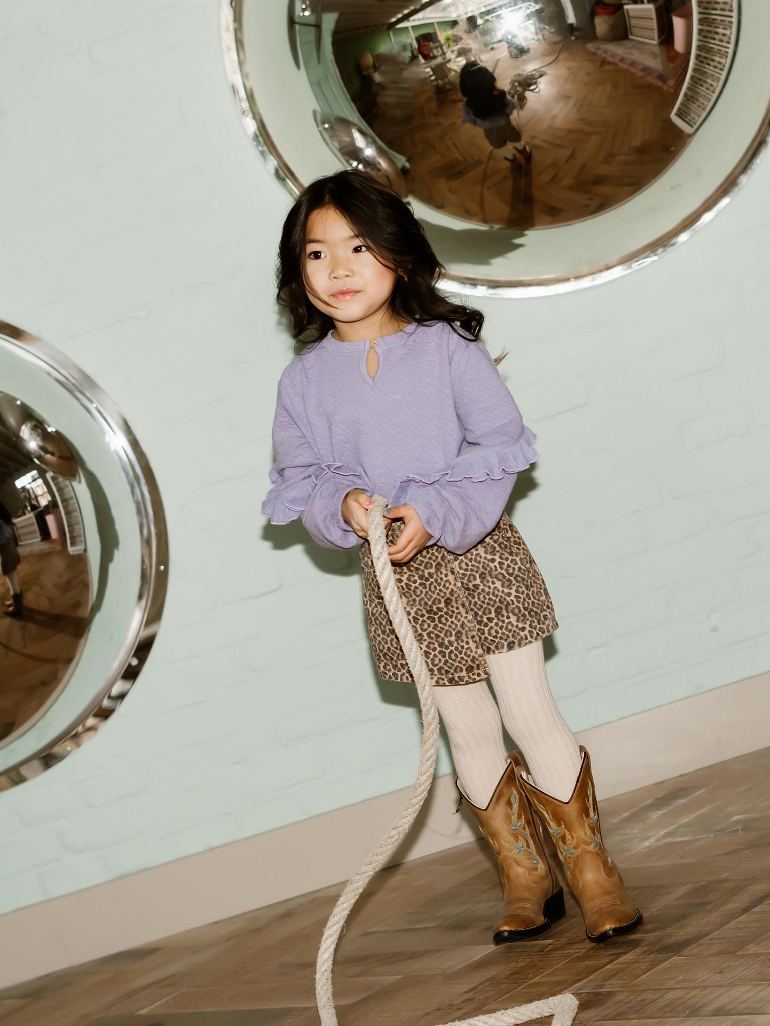 Skort DAILY7 GIRLS 930264 animal latte sand