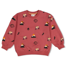 Oversized sweater STURDY Mountain top 71600668 rood