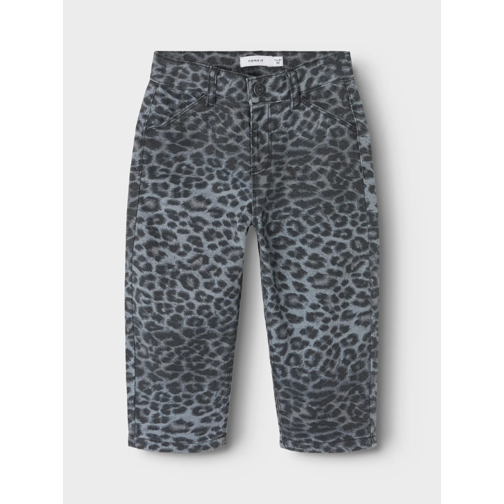 Momfit jeans NAME IT Bella grey leopard
