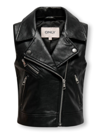 Gilet ONLY vera faux leather black