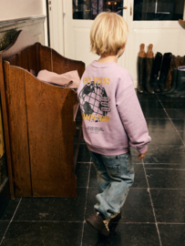 Oversized sweater DAILY7 BOYS back print 920446 purple melange