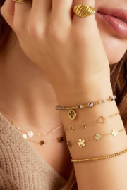 Armbandje roestvrijstaal figuurtjes zilver