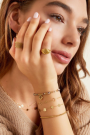 Armbandje roestvrijstaal klavertje zilver