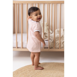 Pyjama FEETJE limited wafel streep nachthemd terra pink