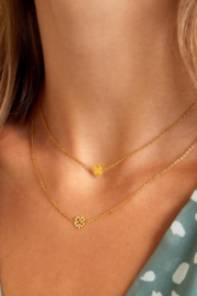 Ketting roestvrijstaal klavertje goud