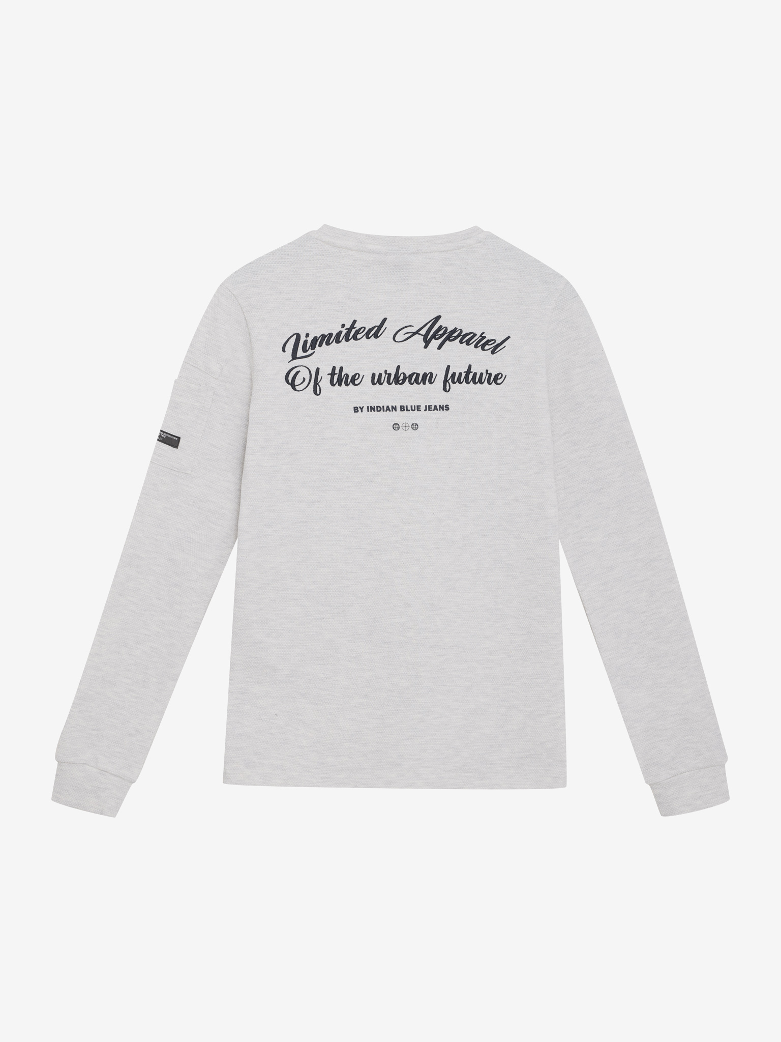 Longsleeve IBJ boys light grey melange 960420