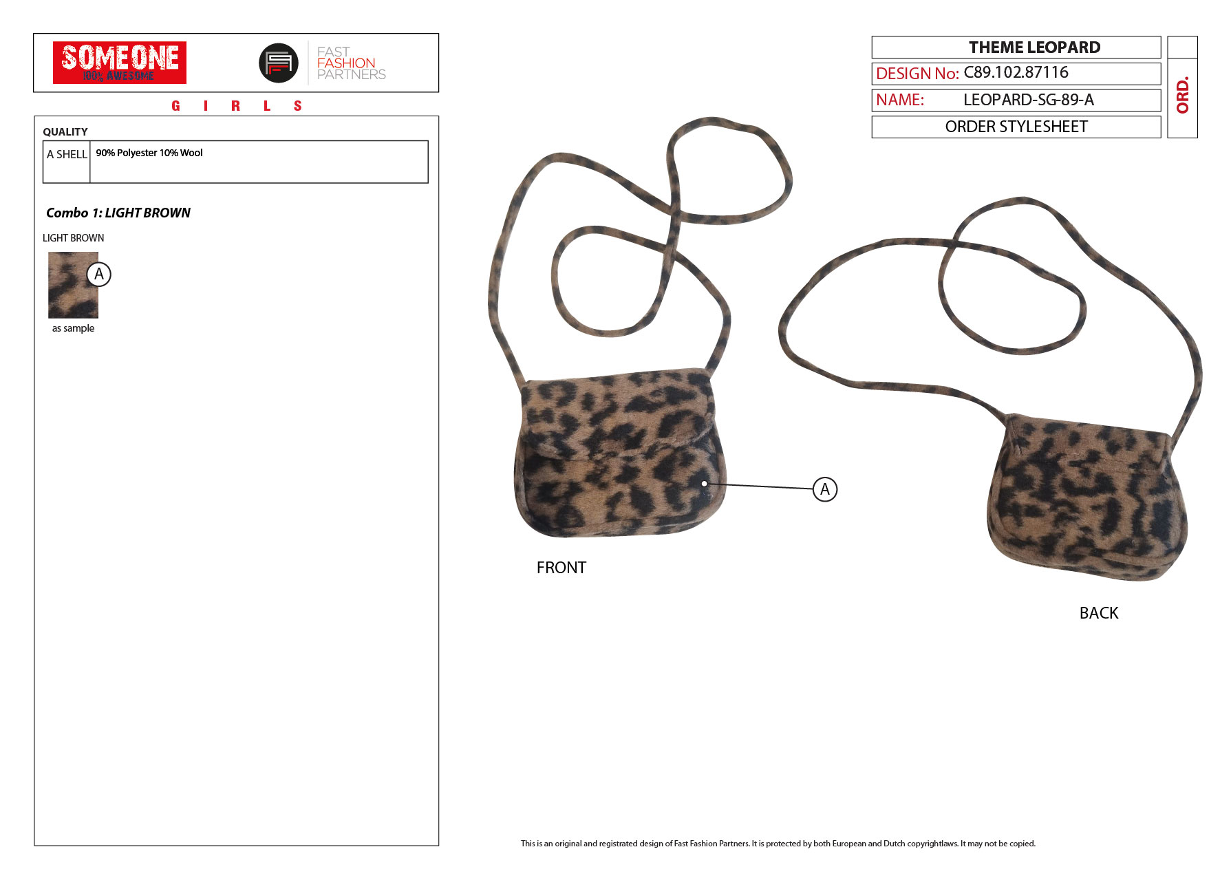 Tasje SOMEONE panter