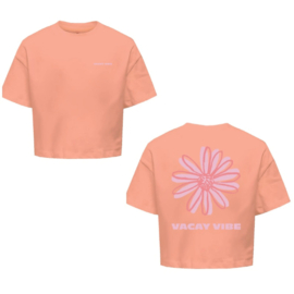 Kort shirt ONLY Vacay salmon