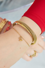 Armbandje roestvrijstaal kers goud