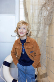 Corduroy blouse STURDY waves and whales hazelnoot 72300053