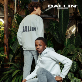 Hoodie BALLIN junior dual line logo light blue