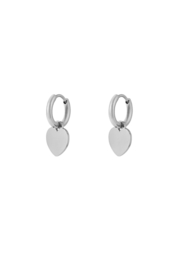 Oorbellen roestvrijstaal simple heart zilver