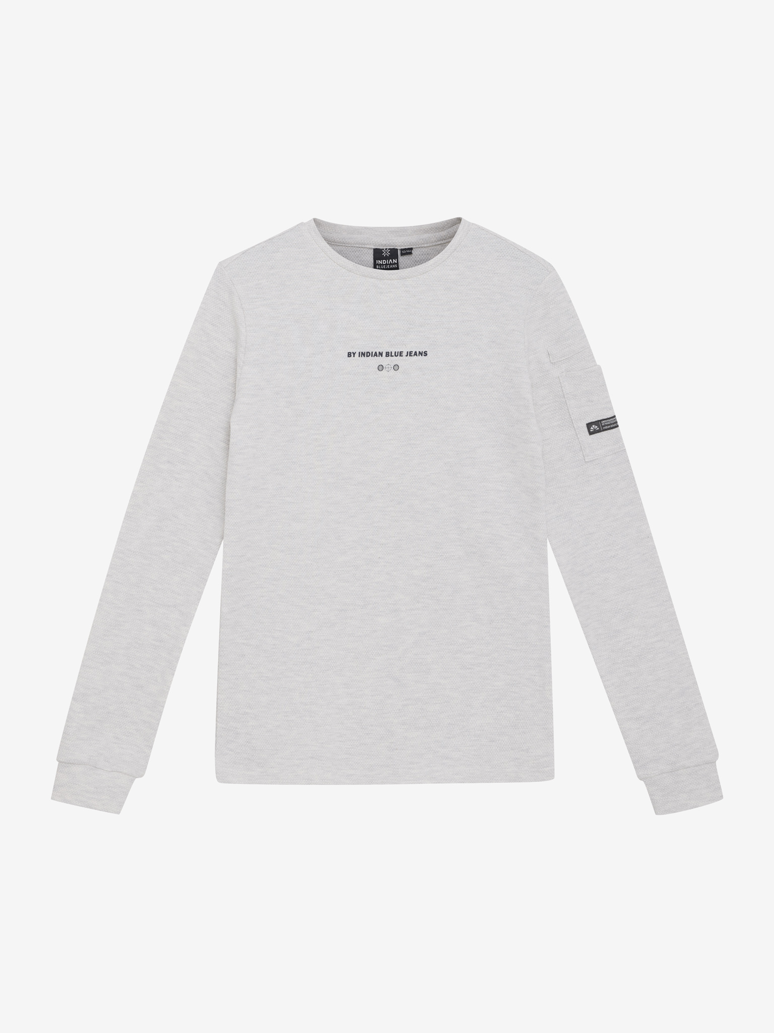 Longsleeve IBJ boys light grey melange 960420