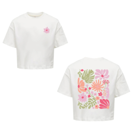 Kort shirt ONLY Vacay wit