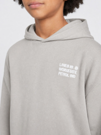 Sweater PETROL hooded print B-3060-SWH352 ice grey