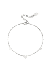 Armbandje roestvrijstaal hartjes zilver