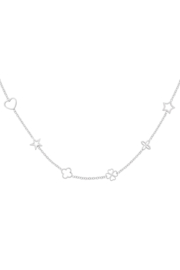 Ketting roestvrijstaal figuurtjes zilver