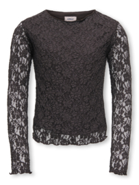 Longsleeve LEIKA LS LACE TOP NOOS black coffee