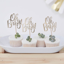 Cupcake Toppers (12st) Oh Baby