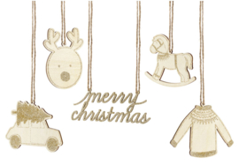 Decoratieve hangers Kerstmis, mix
