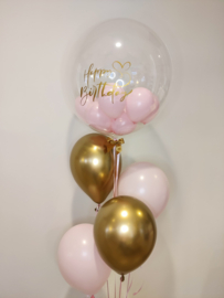 Gepersonaliseerde Bubbelballon + 4 Heliumballonnen