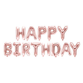 Happy Birthday Folieballonnen Letters Rosé