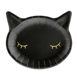 Halloween Borden Zwarte Kat (6st)