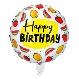 Happy Birthday Folieballon Zomerfruit 18"