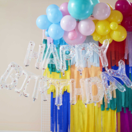 Regenboog Confetti Happy Birthday Ballon Bunting