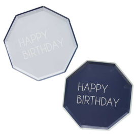 Navy Blue Bordjes Happy Birthday