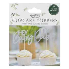 Hey Baby Botanical Cupcaketoppers