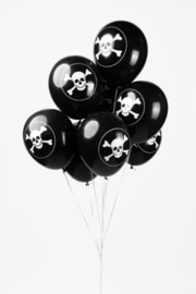 8 Ballonnen 12" Schedel Zwart