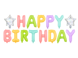 Happy Birthday Folieballonnen Pastel