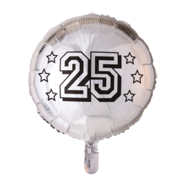 Folieballon Zilver 25 18"