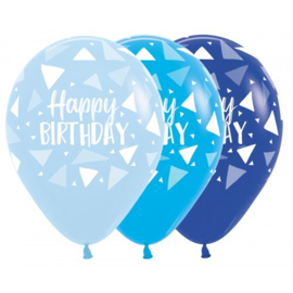 Happy Birthday Triangle Blue Latex