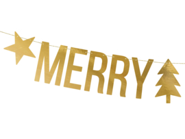Banner Merry Christmas, goud, 10,5x150cm