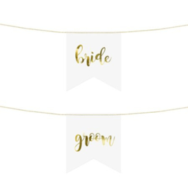 Bride - Groom Chair Signs Banner