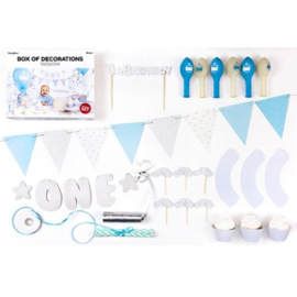 Box Of Decorations 1st Birthday Blauw