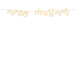 Houten banner Vrolijk Kerstfeest, 87x17cm