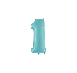 Folieballon 1 pastelblauw 14’’