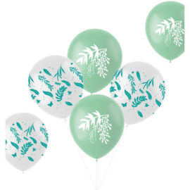 Ballonnen Natuur Groen 33cm - 6 stuks