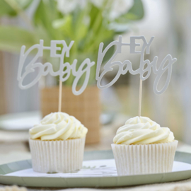 Hey Baby Botanical Cupcaketoppers